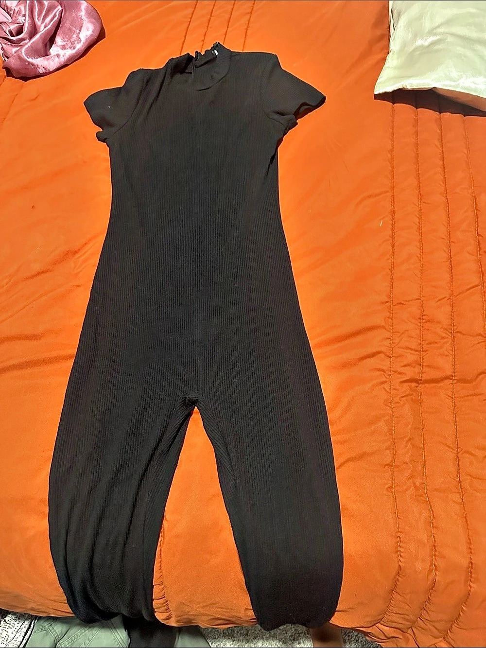 Fashion Nova Black Ribbed Jumpsuit Like New - Picture 1 of 2